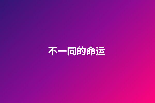 不一同的命运 (人生不同命运不同)-第1张-观点-玄机派